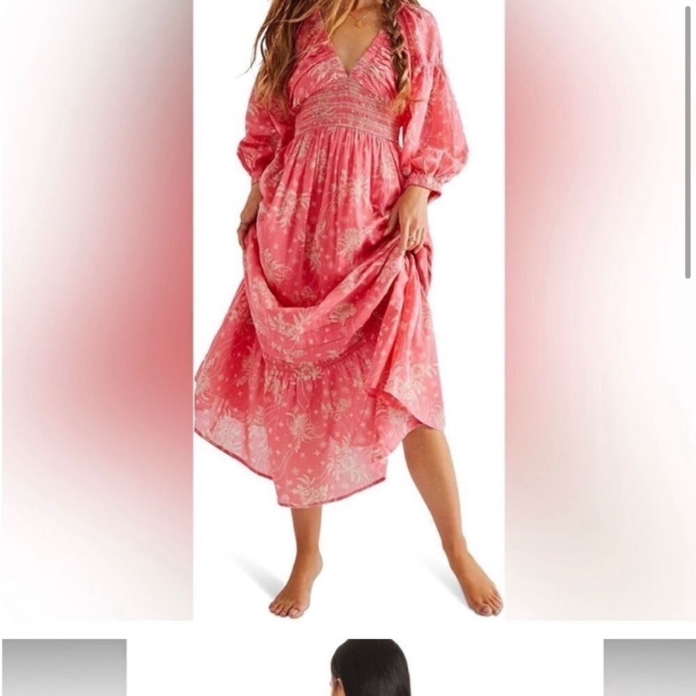 Free people golden hour pink dress. Size large NWT